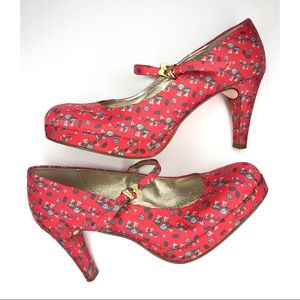 Miss Albright Strawberry Strap Platform Heels